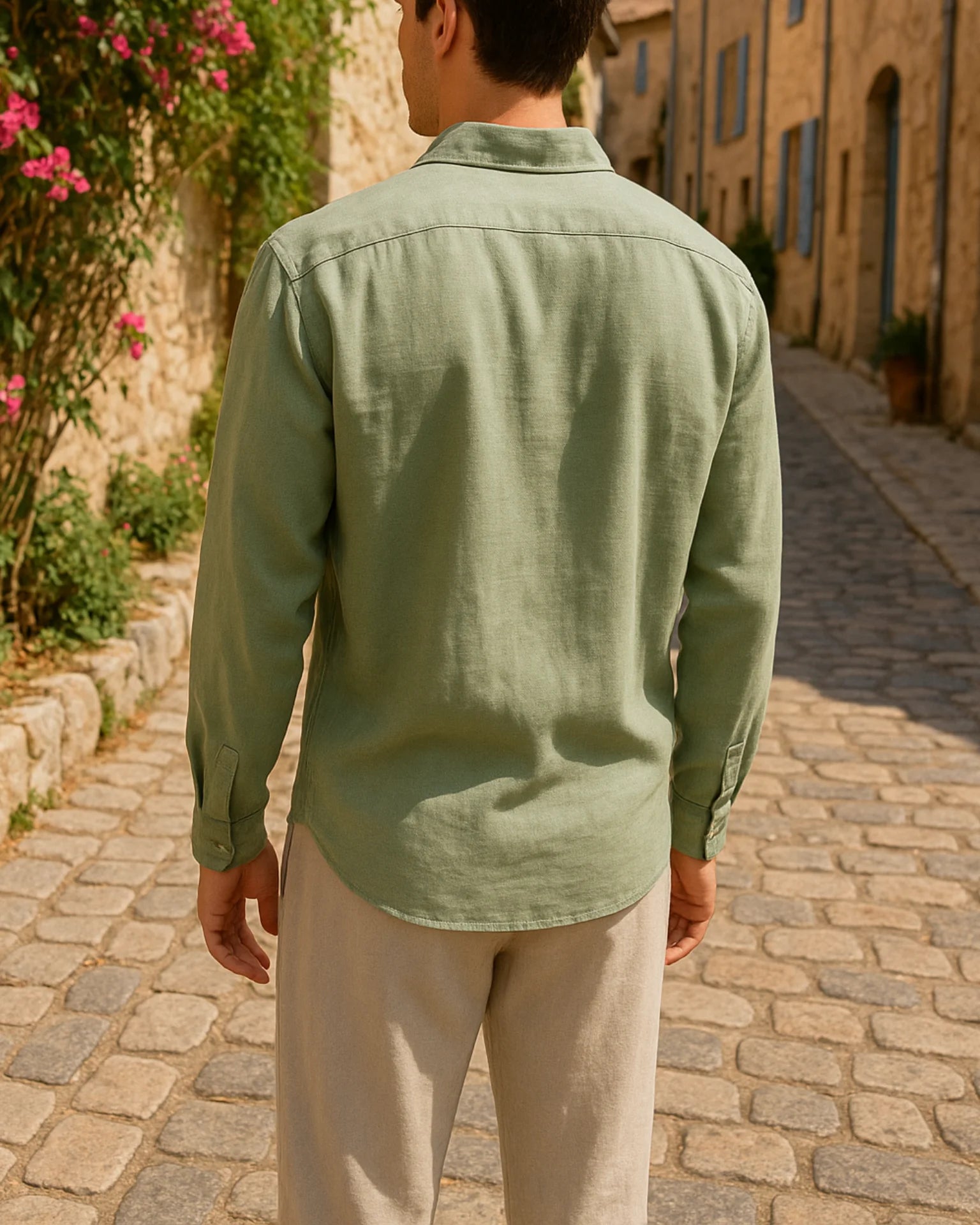 2 - PIECE LINEN SET - MATCHA GREEN / BEIGE