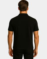 Adriano Zip Polo T-Shirt  - Black