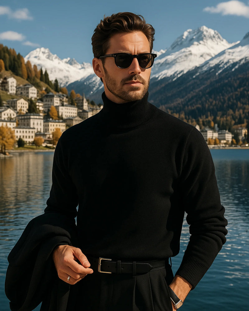 Roberto High Neck Sweatshirt - Black