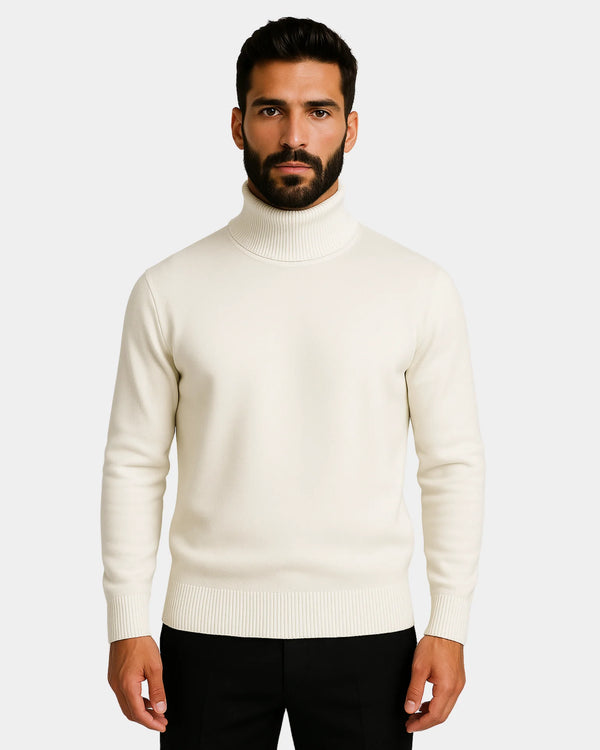 Roberto High Neck Sweatshirt - White
