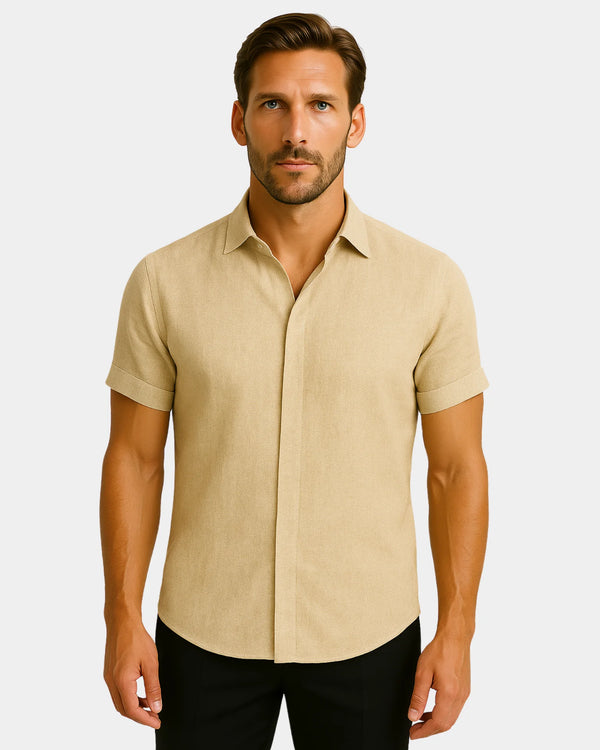 Domenico - Linen Shirt Khaki