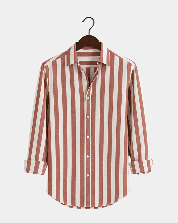 Giovanni - Linen Shirt Red White