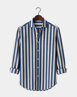 Giovanni - Linen Shirt Blue White