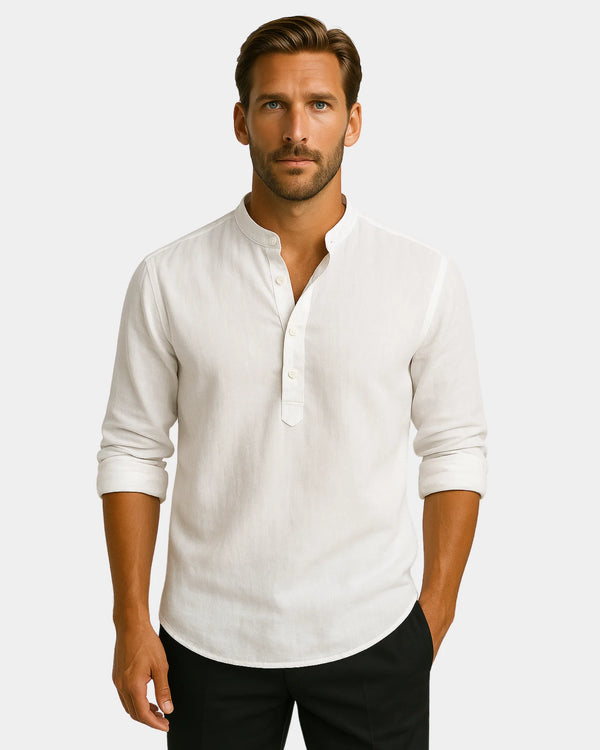Lorenzo - Linen Shirt White