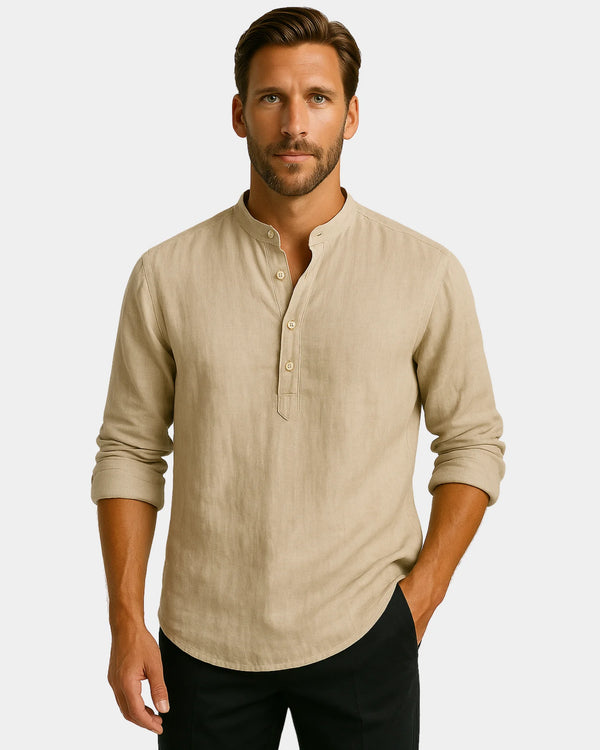 Lorenzo - Linen Shirt Khaki