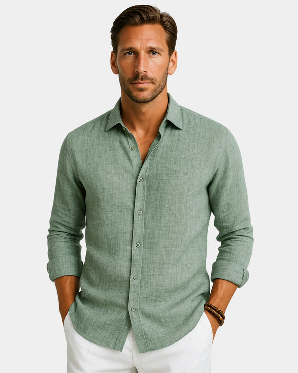 Marco - Linen Shirt Green