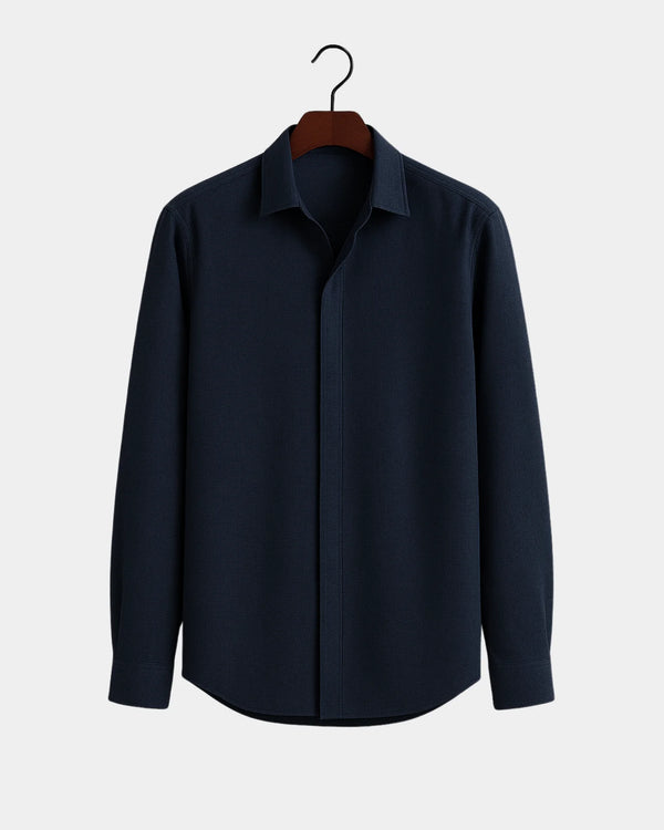 Marco - Linen Shirt Navy Blue