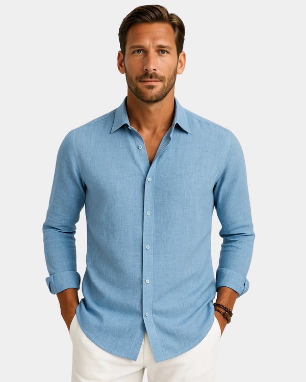 Marco - Linen Shirt Light Blue